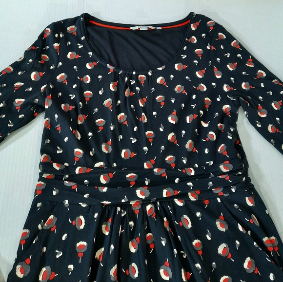 Boden Mabel Floral Long Sleeve Jersey Dress 8L - Picture 4 of 7